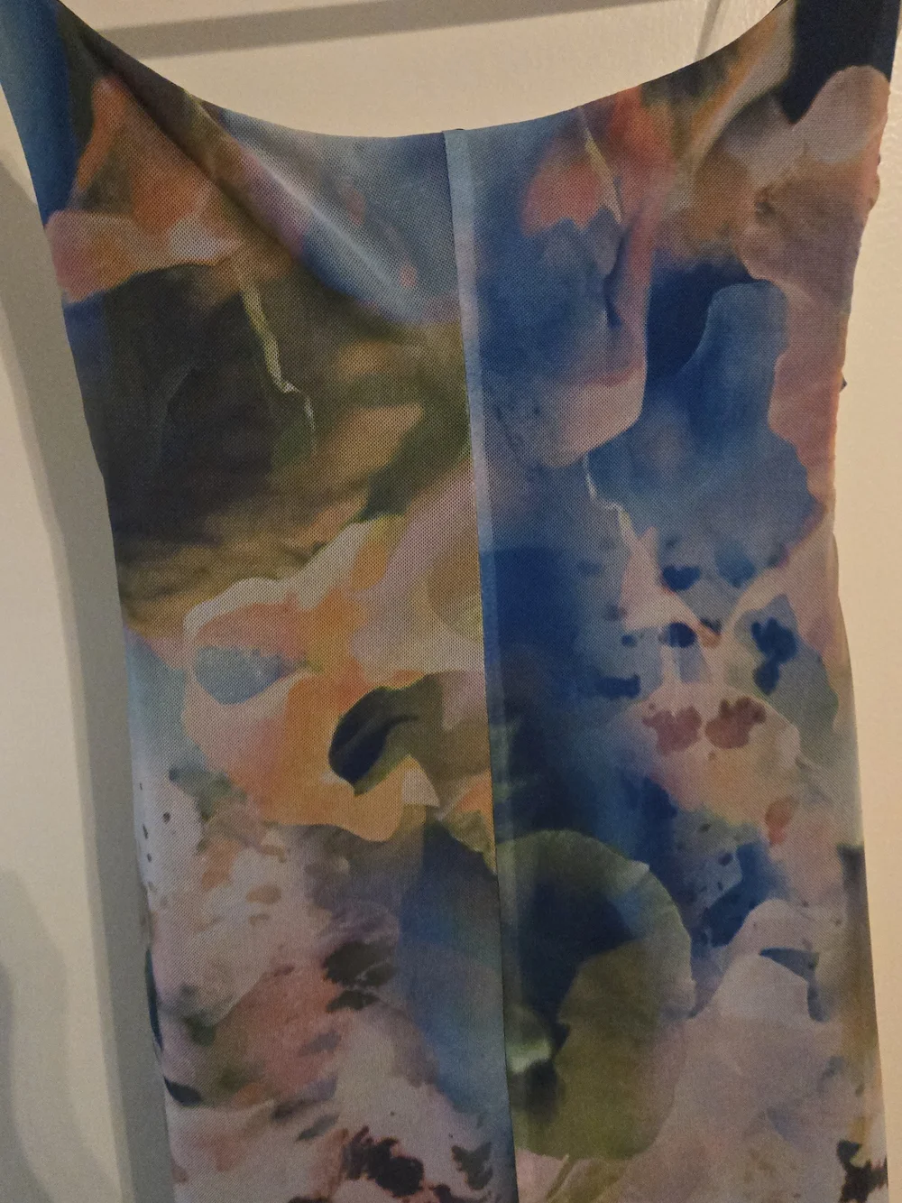 LIKE NEW Zara Strapless Watercolor Print Maxi Dress in Blue, Green, Yellow - Picture 4 of 5